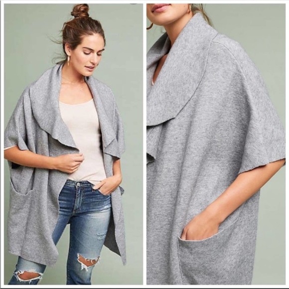 Moth Sophie grey waterfall cardigan Anthropologie - Picture 2 of 5